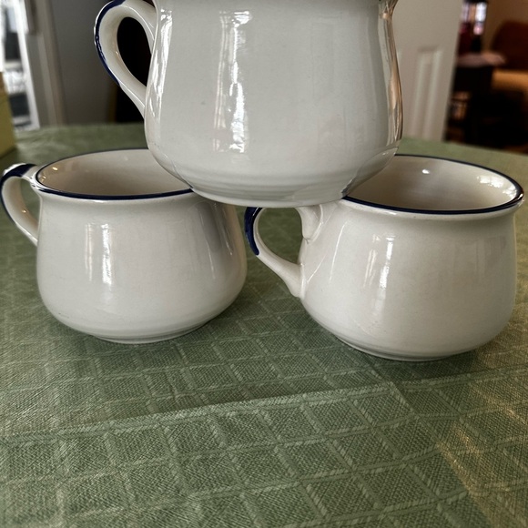 Vintage Soup & Cracker Bowl Mugs Coffee Tea Set Of 3 - Picture 6 of 8